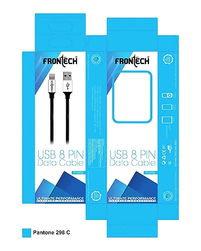 Frontech USB BRAIDED CABLE WITH ALUMINIUM SHELL 8 PIN (FT)0906-2