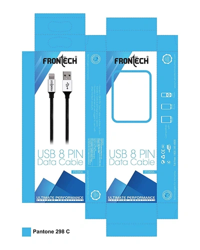 Frontech USB BRAIDED CABLE WITH ALUMINIUM SHELL 8 PIN (FT)0906-3