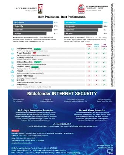 Bitdefender Internet Security  10 user 3 year validity BDIS1027 (Windows)-BDIS1027