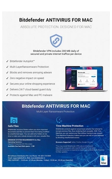 Bitdefender Antivirus For MAC 1 user 1 year validity BDMC1040