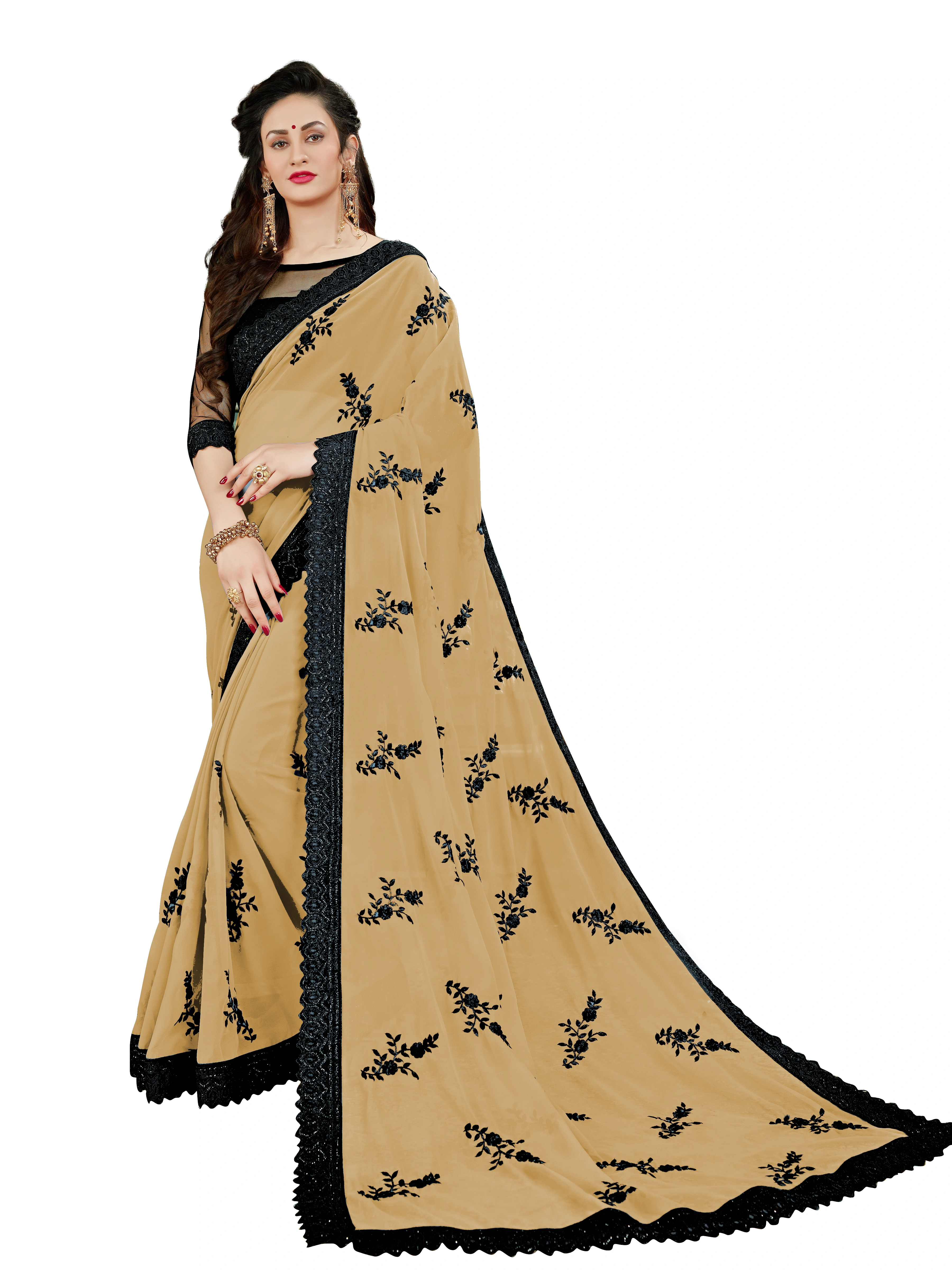 Pakistani Wedding Saree Jersey City New Jersey USA Embroidered Bridal Saree