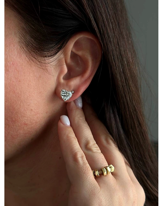 4 Ct Diamond Earrings, 14Kt Gold Lab Grown Diamond Earrings, Diamond Studs-1