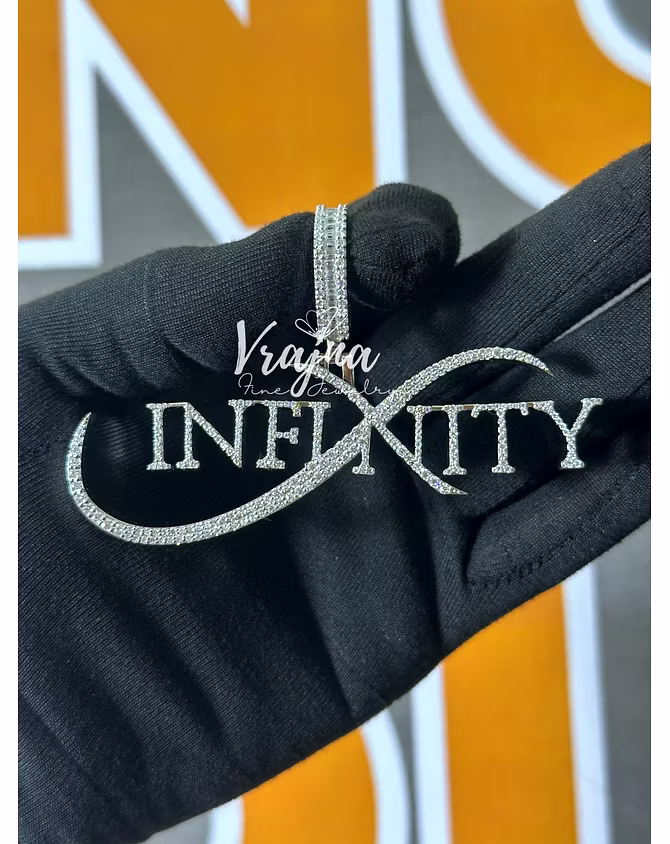 Luxury “INFINITY” Statement Pendant - Premium Moissanite Diamonds | Customizable Design-12759327