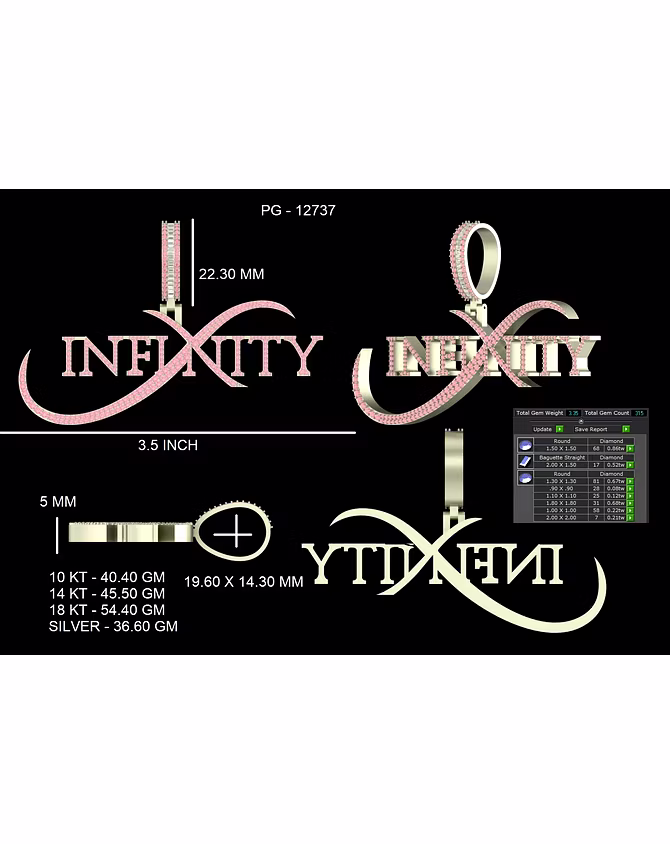 Luxury “INFINITY” Statement Pendant - Premium Moissanite Diamonds | Customizable Design-3