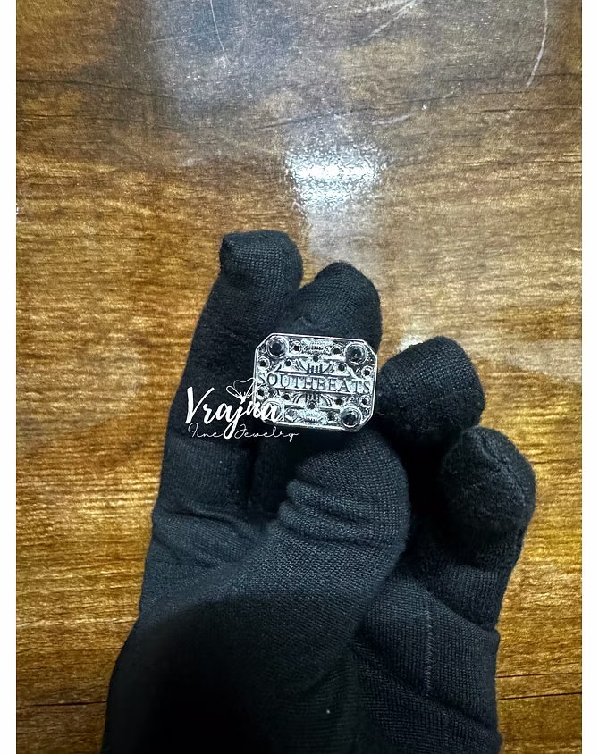 Custom Southbeats Hip Hop Ring – Diamond Studded | 925 Sterling Silver With D VVS Moissanite Diamond | Vrajna Fine Jewelry-12759341