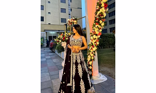 Blooms & Daydreams Dark Violet Kasturi Silk Lehenga Set – Vrajana Creation