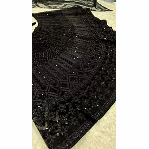 Vrajana Creation Presents – “Midnight Elegance” Lehenga Set 🖤
