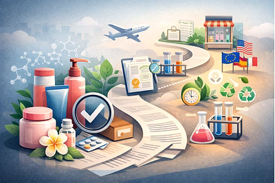 Cosmetic products manufactured in India prepared for export with regulatory compliance and quality a