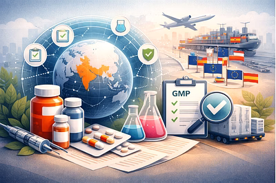Global pharmaceutical export operations focused on quality assurance and compliance