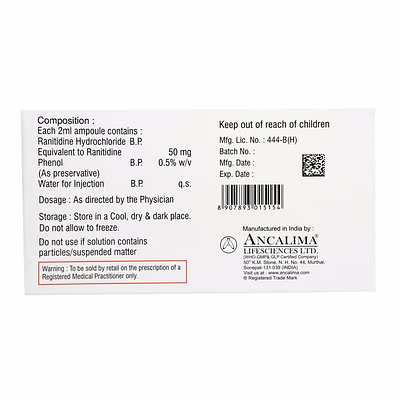 Ranitidine Injection 50mg/2ml-1