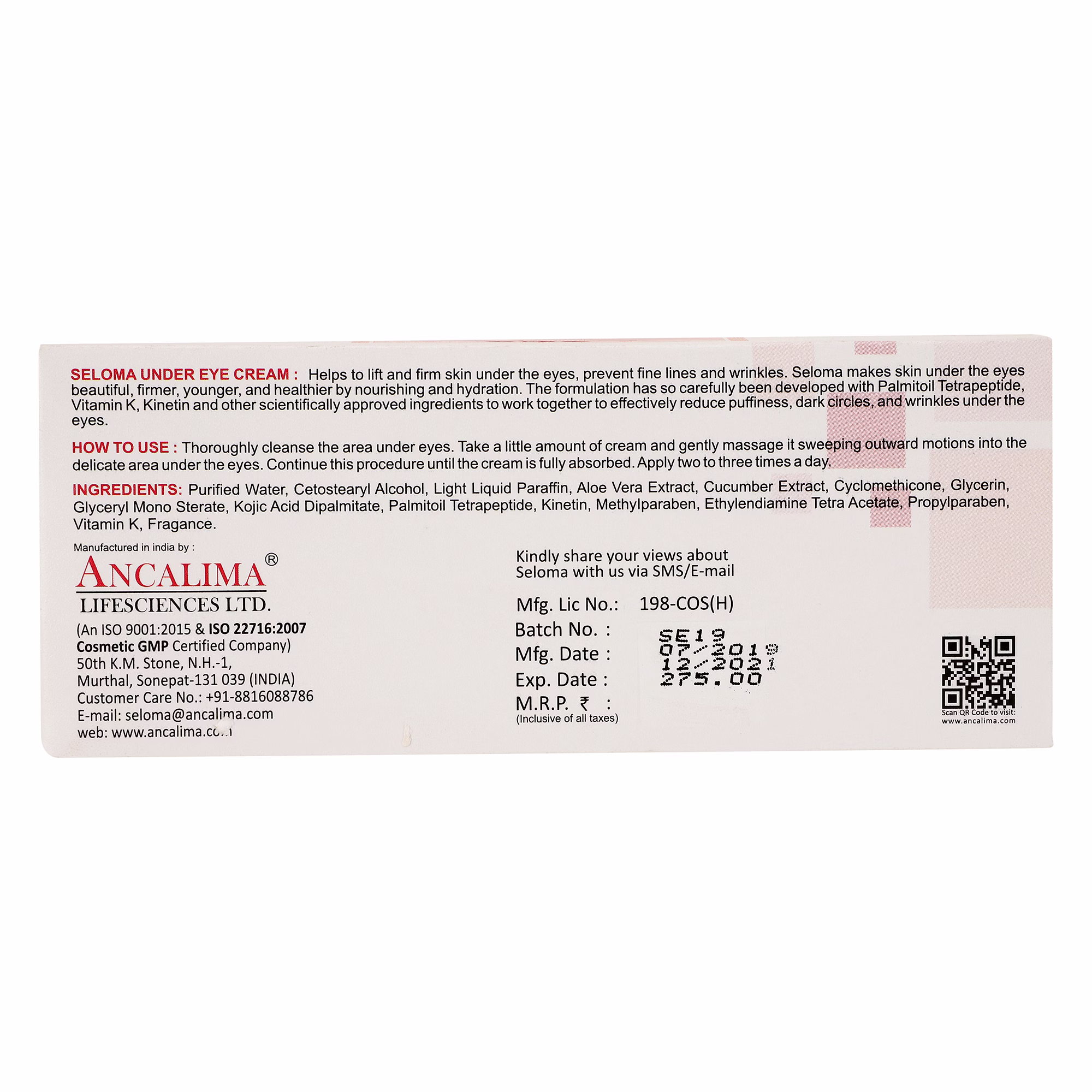 Seloma Bright Eye Cream 15gm image 2