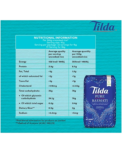 Tilda Pure Basmati Rice 1kg-2