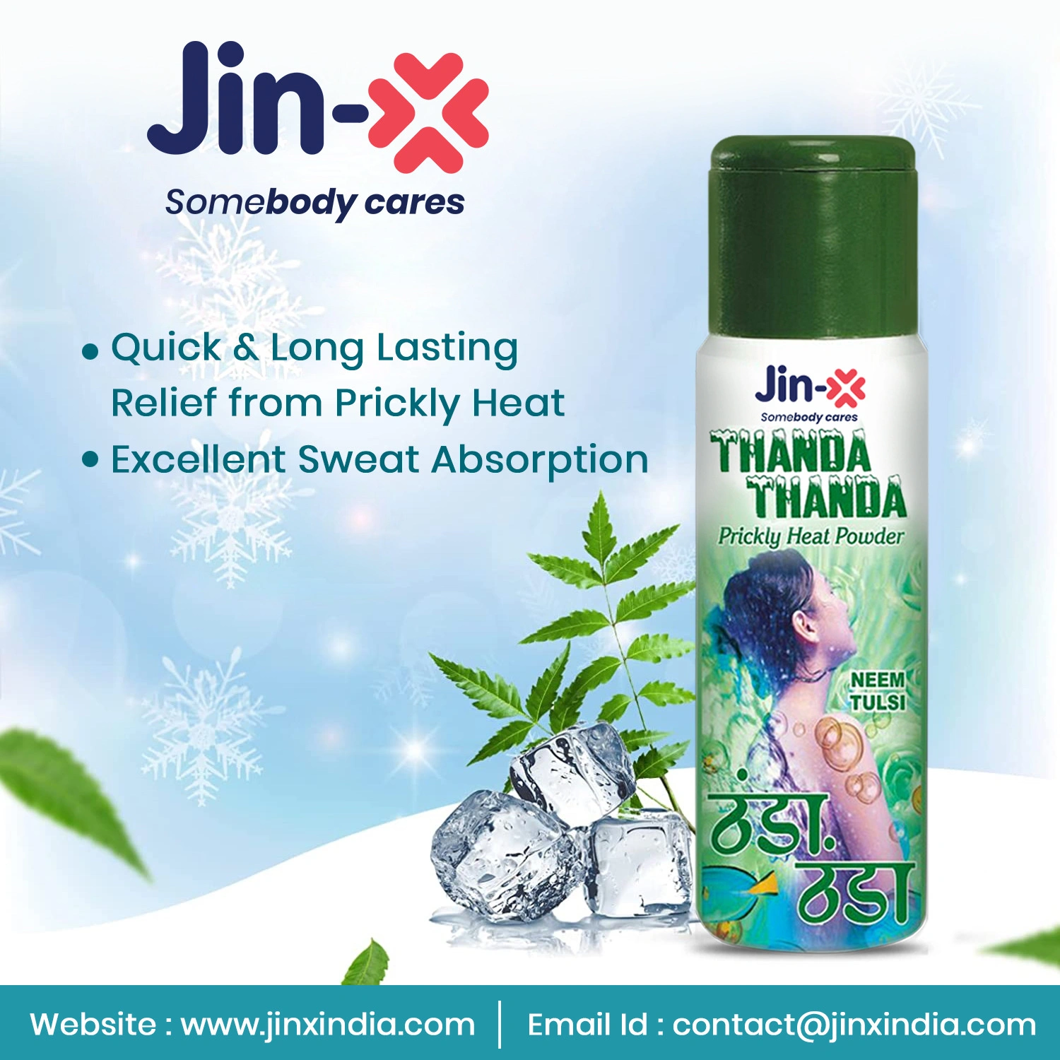 Thanda Thanda Prickly Heat Powder - Cooling Relief for Skin Irritation-150gm-1-Neem Tulsi-2