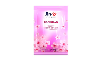 JINX Bandhan Natural White Body Talcum Powder 400gm Pouch for Beauty Salons