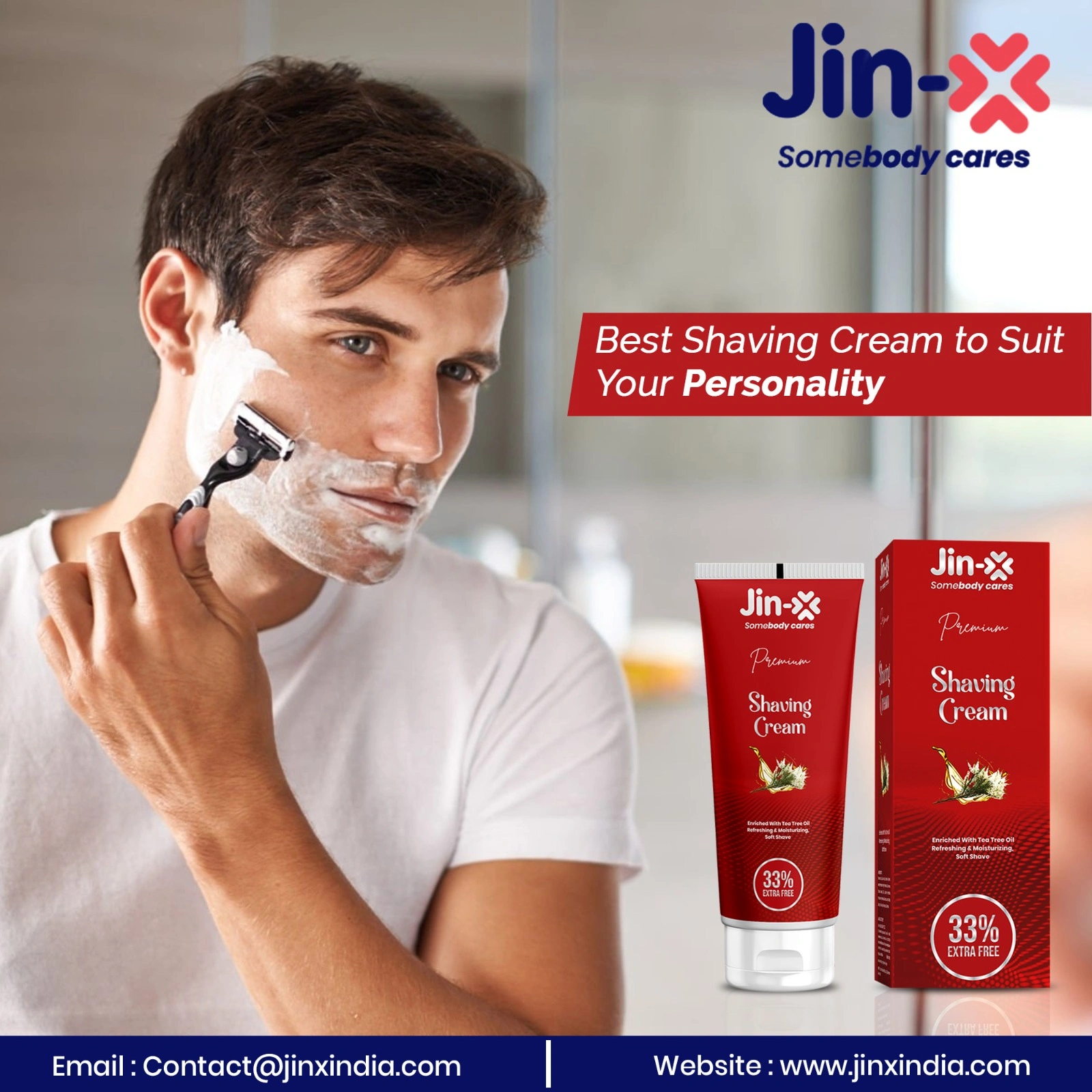 JinX Shaving Cream (70g+23g) - Smooth and Luxurious Shaves-70gm-2