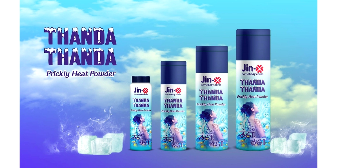 JIN-X Thanda Thanda Prickly Heat Powder – Instant Cooling & Relief for Itchy Skin | Best Talcum Powder for Summer