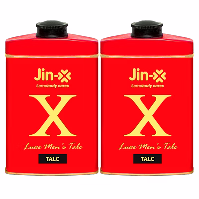 jin-x jinx x premium talc for men – 100g – 2 pack combo for long-lasting freshness 100