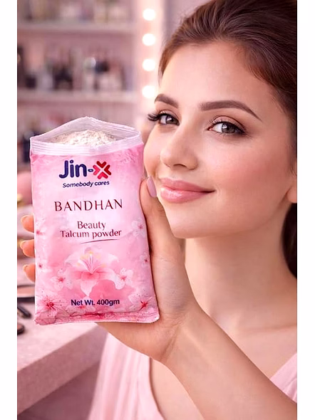 JIN-X Bandhan Natural Glow Face Powder Bake &amp; Finish Translucent Powder - 400g-5