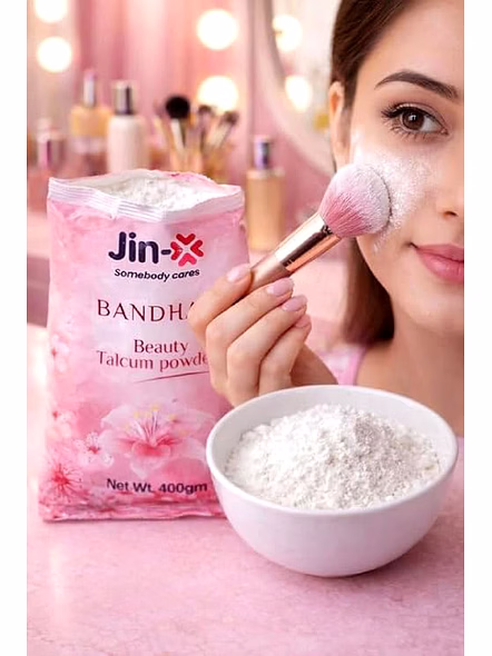 JIN-X Bandhan Natural Glow Face Powder Bake &amp; Finish Translucent Powder - 400g-3