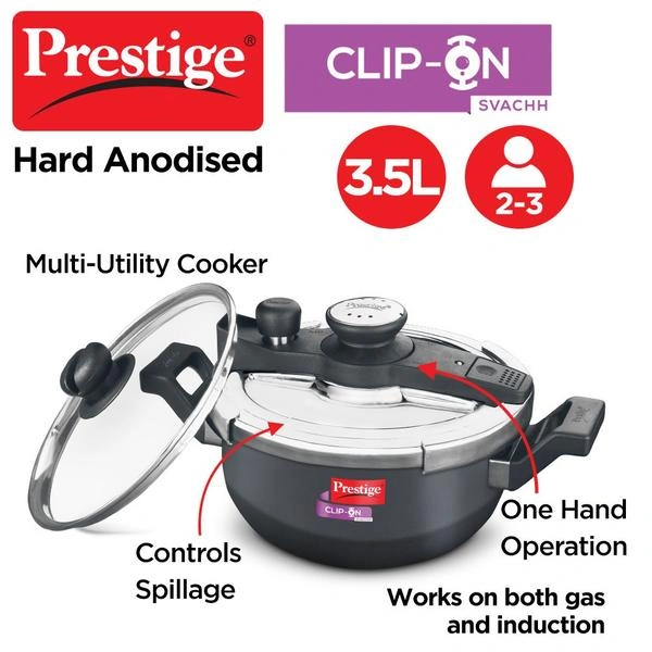 Clip On HA Svachh Pressure Kadai 3.5 L with Glass lid-20234