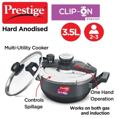 Clip On HA Svachh Pressure Kadai 3.5 L with Glass lid