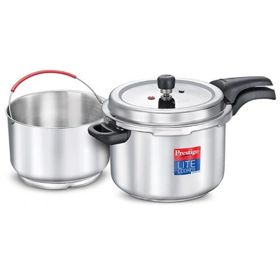 Svachh Lite Stainless Steel Pressure Cooker, 4 L, With Stainless Steel Starch Filter