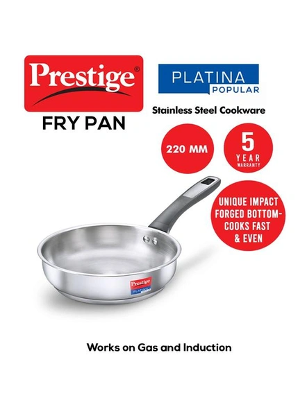 Platina Popular Stainless steel Fry Pan, 220 mm-36151