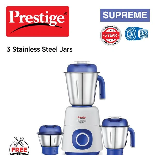 Supreme 3 Jar Mixer Grinder, 550W-41371