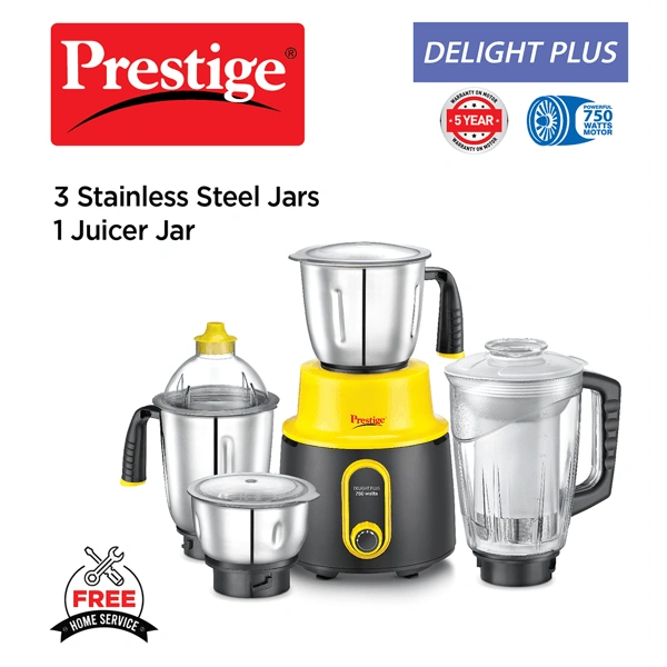 Delight Plus 4 Jar Mixer Grinder, 750 W-41380