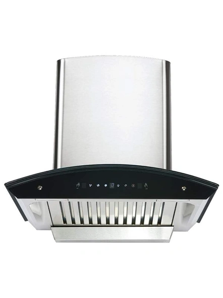 Auto-Clean AKH 600 MS Curved Glass Kitchen Chimney (Baffle Filters, Touch Control), Silver-41631