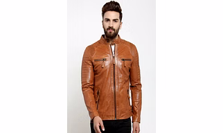 Mens Brown Biker Leather Jacket