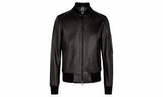 Mens Leather Bomber Jacket