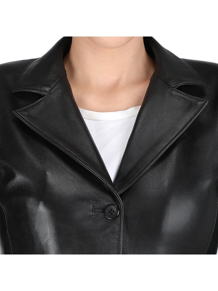 Black Leather Blazer-XL-5