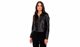 Leather Quilted Black Biker Jacket