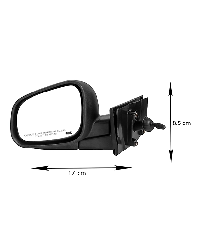 RMC Car side mirror suitable for Beat with lever (2010-2017) (ABS &amp; Glass) | Non Auto Fold | manually operated (Black)-LEFT SIDE (PASSENGER SIDE)-LEFT SIDE (PASSENGER SIDE)-2