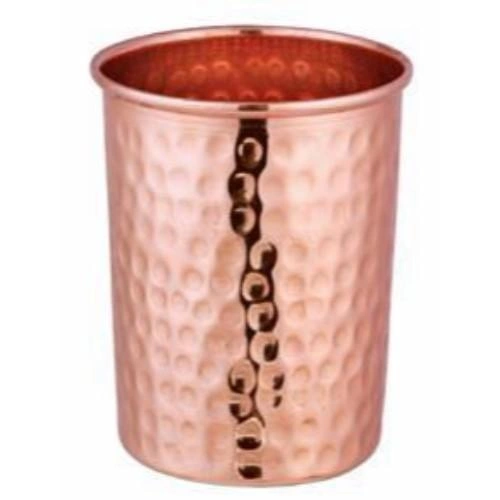 Pure Copper Glasses with Hammered Design (300 ML) - Set of 4-Copper-2