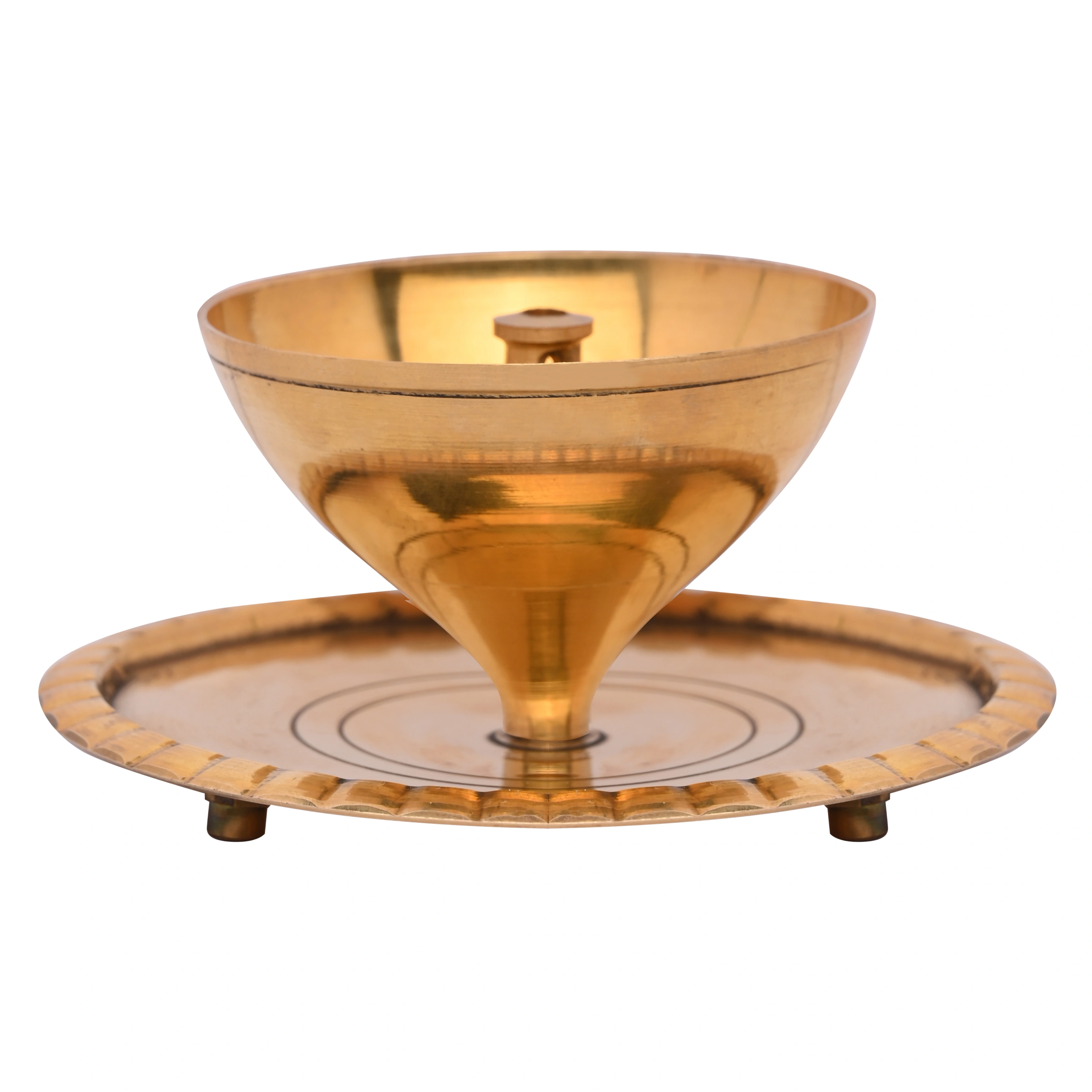 Exquisite Brass Akhand Diya with Cover | Traditional Brass Jyot | 6&quot; x 4&quot; x 4&quot;-Brass-8