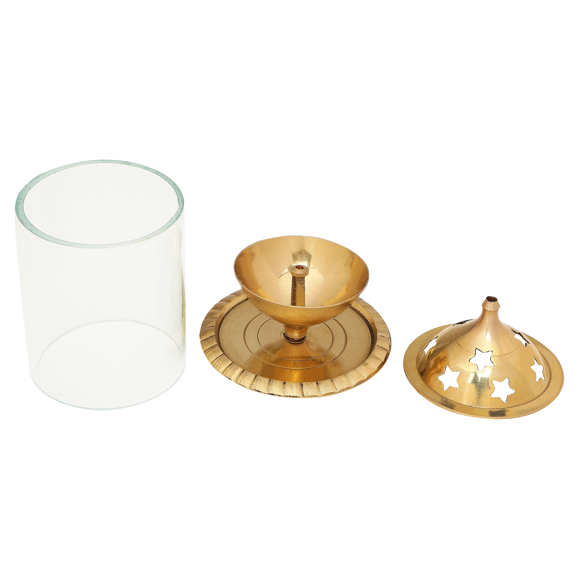 Brass Akhand Diya | Brass Akhand Jyot | Brass Diya with Cover (Large Size - 6&quot; x 4&quot; x 4&quot;)-2