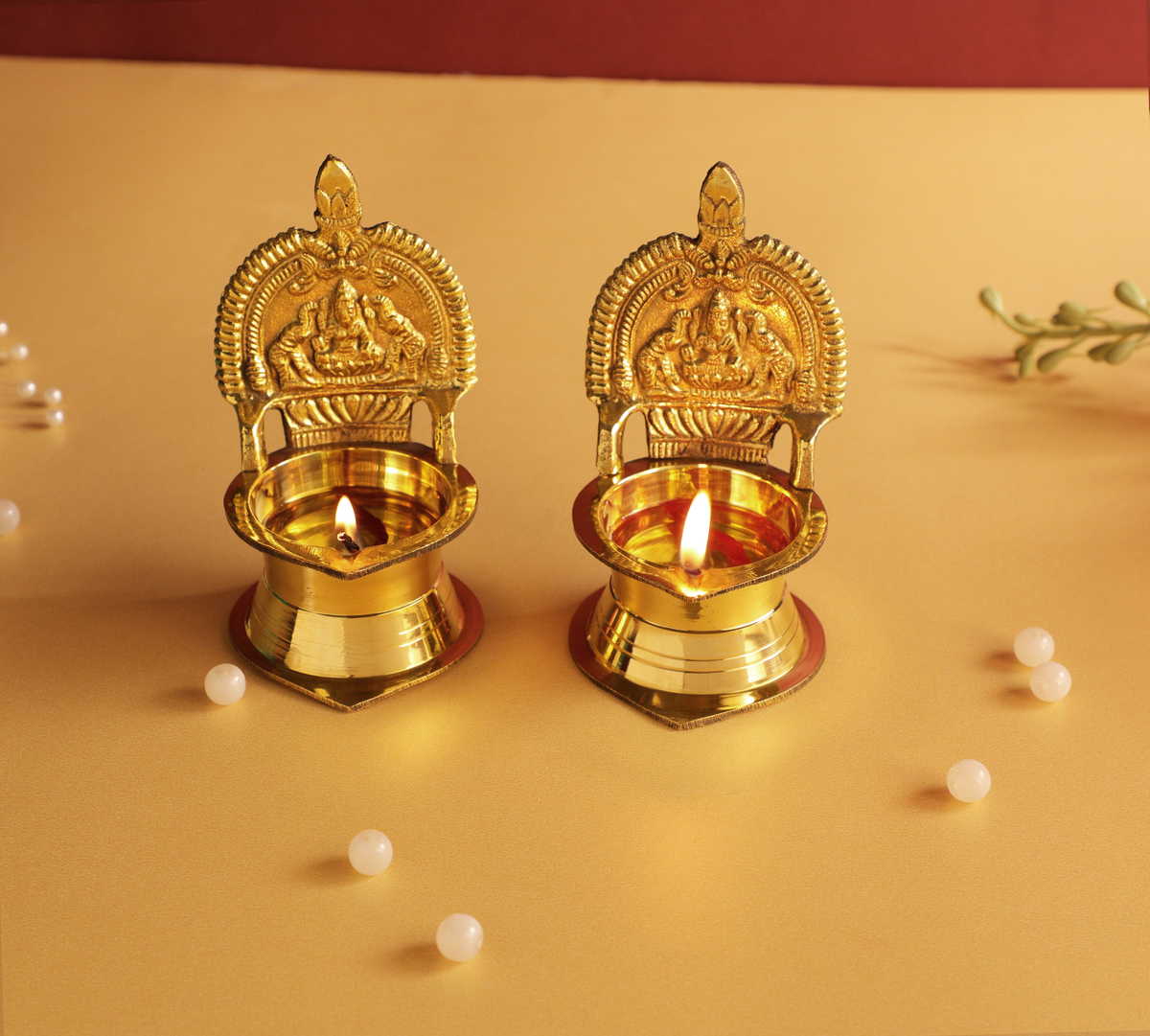 Pure Brass Kamakshi Deepa Big Size | Kamatchi vilakku | Kamakshi Devi Oil Lamp (12 cm Long) (4)-BSKAMAKSHIDEEP20NO4PCS