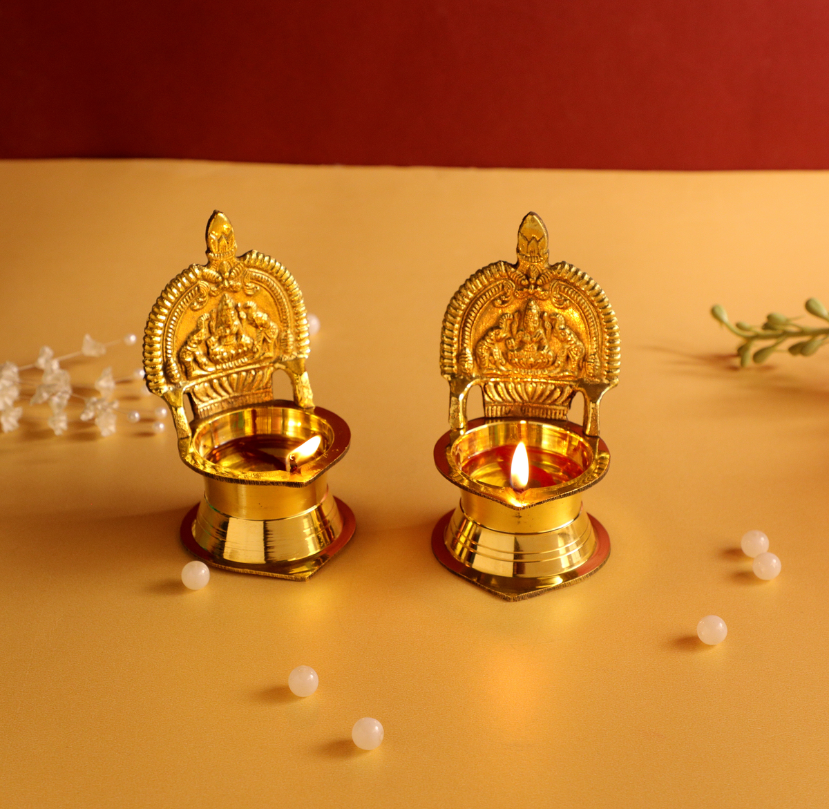 Pure Brass Kamakshi Deepa Big Size | Kamatchi vilakku | Kamakshi Devi Oil Lamp (12 cm Long) (4)-1