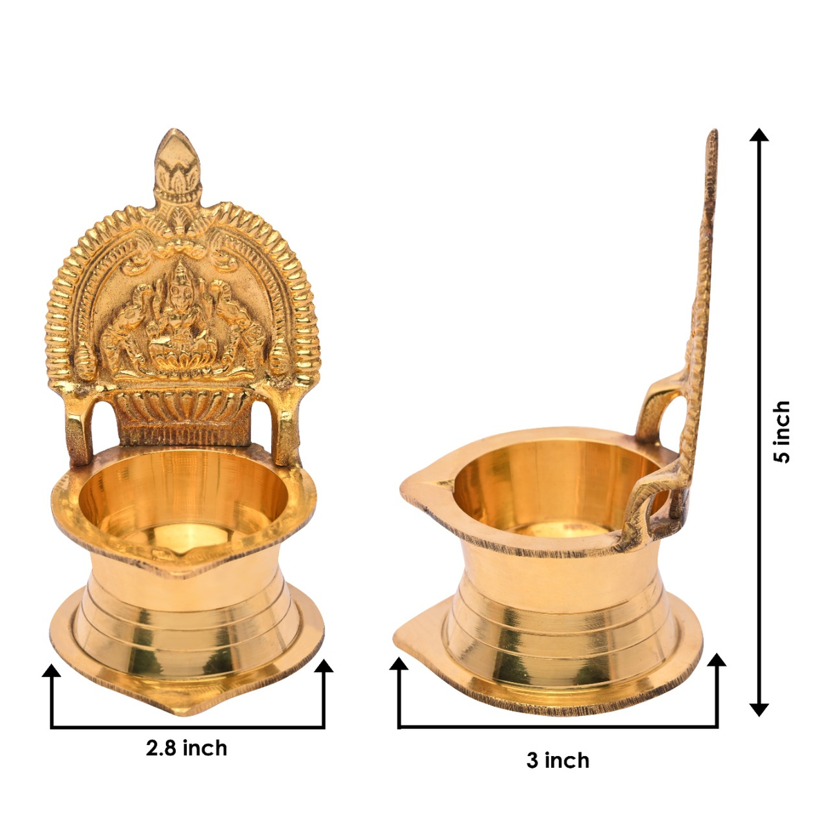 Pure Brass Kamakshi Deepa Big Size | Kamatchi vilakku | Kamakshi Devi Oil Lamp (12 cm Long) (4)-5