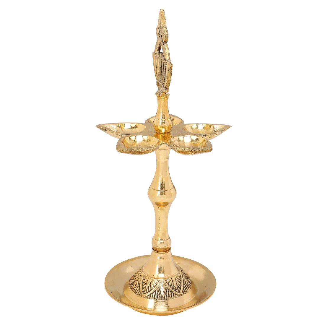 BulkySanta Brass Kerala Chirag Diya | Kuthuvilakku | Kamal Masuri Diya (Height - 8 inches/Weight - 200 grams approx.)-3