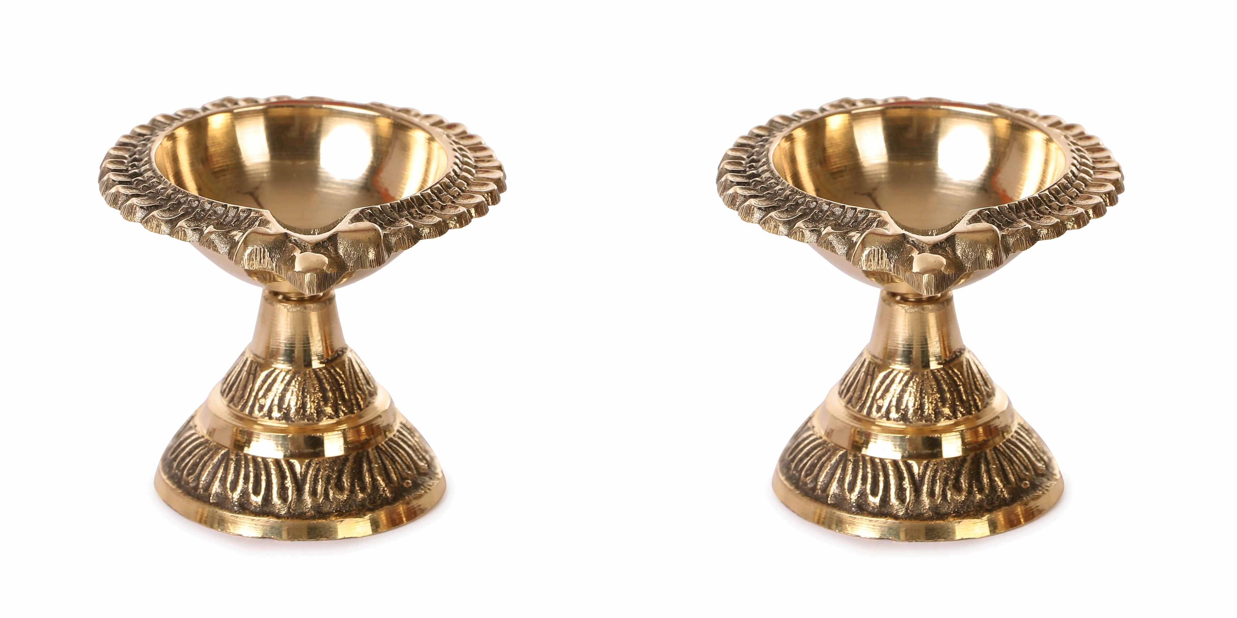 Kuber Pure Brass Mandir Diya Stand for Spiritual Home Decor-Brass-4