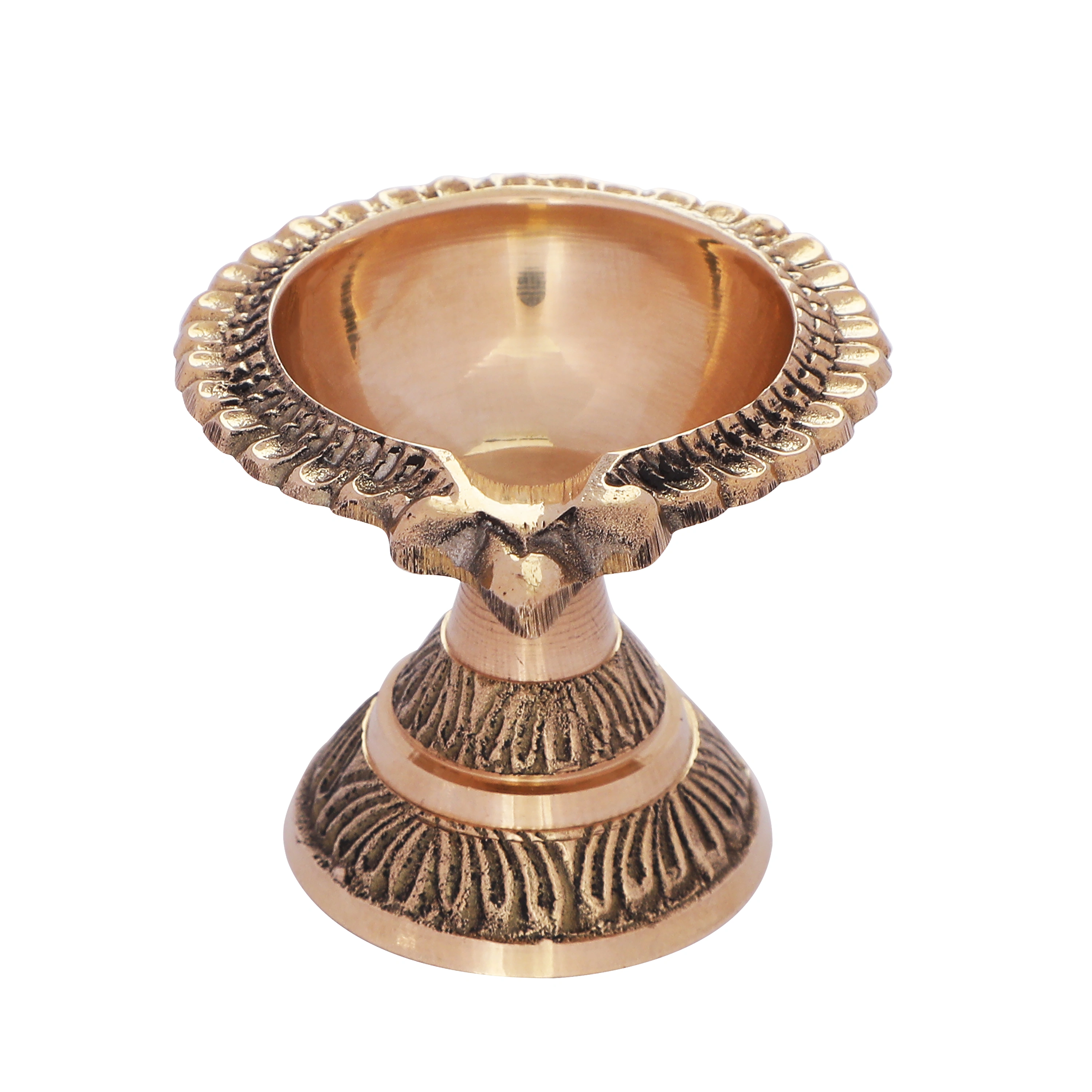 Kuber Pure Brass Mandir Diya Stand for Spiritual Home Decor-Brass-2