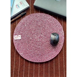BulkySanta Cotton Place mats 38 cm (15") Round Table Mats, Heat Resistant, Reversible Use, Washable (Maroon)