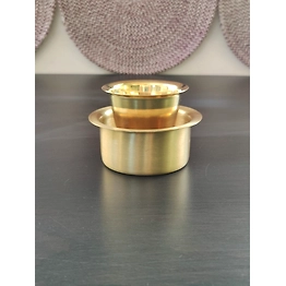 BulkySanta Pure Brass Coffee Dabara Set | Kombakonam Dawara Set for Filter Coffee and Tea Serving (Pack of 2)