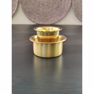 pure brass coffee dabara set | kombakonam dawara set for filter coffee and tea serving (pack of 2)