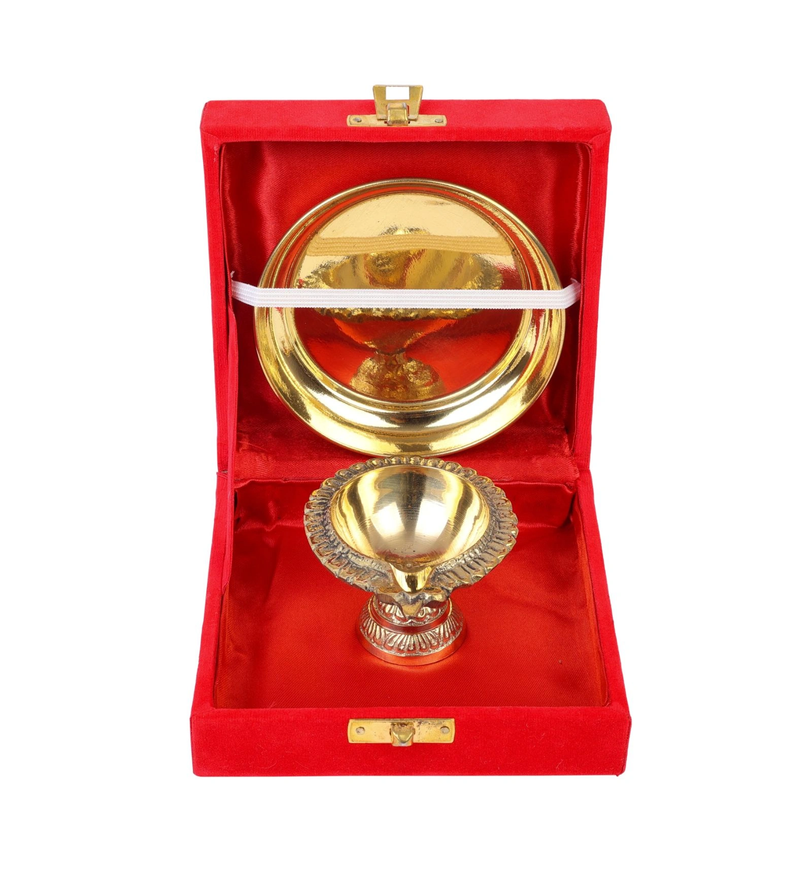 Brass Plate with Diya || Brass Laxmi Kuber Diya Big Size || Brass Plate 4 inches (Without Gift Box)-7