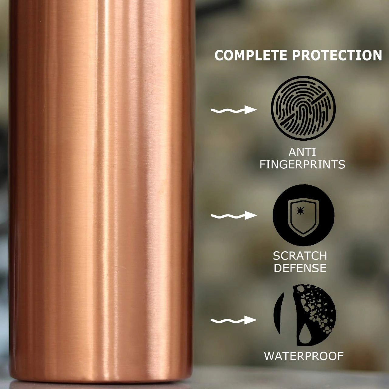 Pure Copper Water Bottle, Matte Finish 800 ML (Weight - 300 grams) (Pack of 1)-8