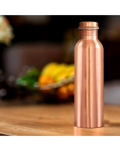Pure Copper Water Bottle, Matte Finish 800 ML (Weight - 300 grams) (Pack of 1)-5